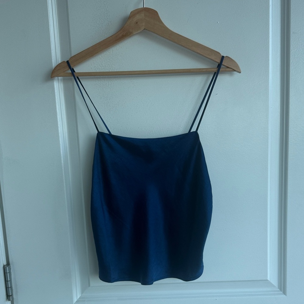 Madewell Royal Blue Spaghetti Strap satin top sz small